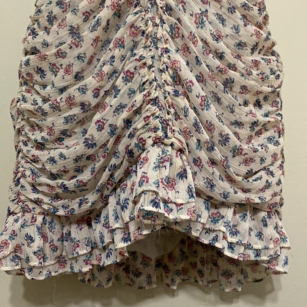 Zara Floral Ruched  women mini dress M  cottage-core fairy boho coquette Y2K - Picture 7 of 15